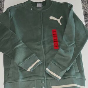 Puma Olive Green Jacket with Logo